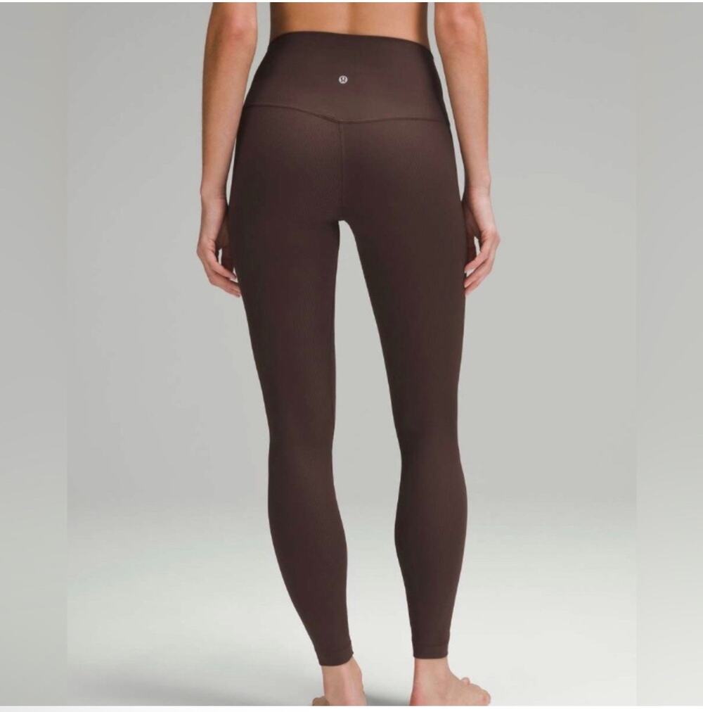 Lululemon Leggings Womens 6 Brown Align Ribbed High Rise 28" Espresso Yoga Gym